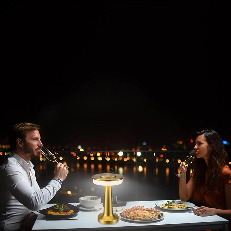 Rechargeable Barbell Shaped LED White Table Lamp