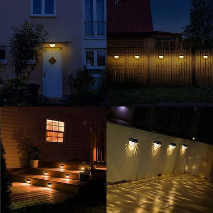 Solar Powered Semi-Circle Wall Lamp Pack Of 2 Warm White