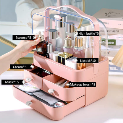 Cosmetics Storage Case With 3 Drawers