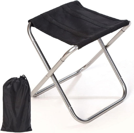 Black Foldable Camping Stool With Bag