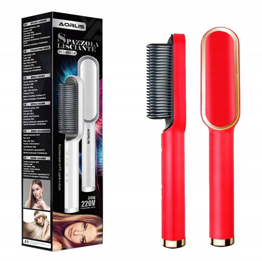 34W Electric Hair Straightener Comb Brush