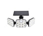 Three Head Outdoor Solar Powered LED Sensor Wall Light