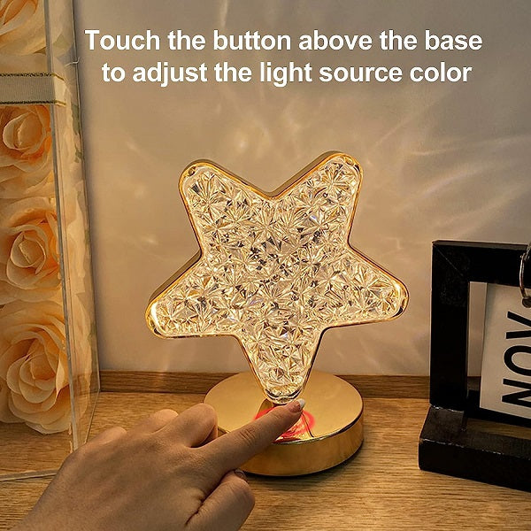 Rechargeable 3 LED Mode Star Light Table Lamp