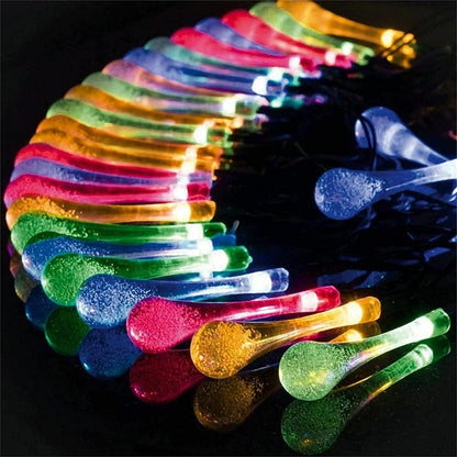 50 Bulbs Solar Powered Water Drop Hanging Light