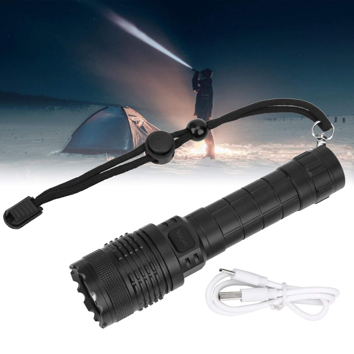 30W Telescopic Focusing LED Flashlight