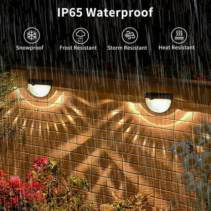Solar Powered Semi-Circle Wall Lamp Pack Of 2 Warm White