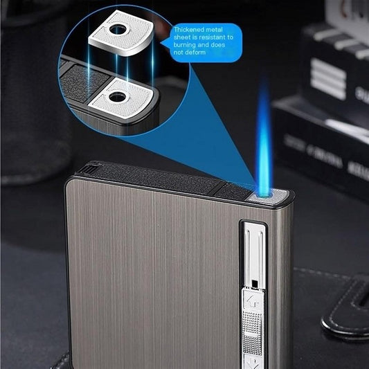 20 Fots Cigarette Holder Case With Gas Refillable Lighter