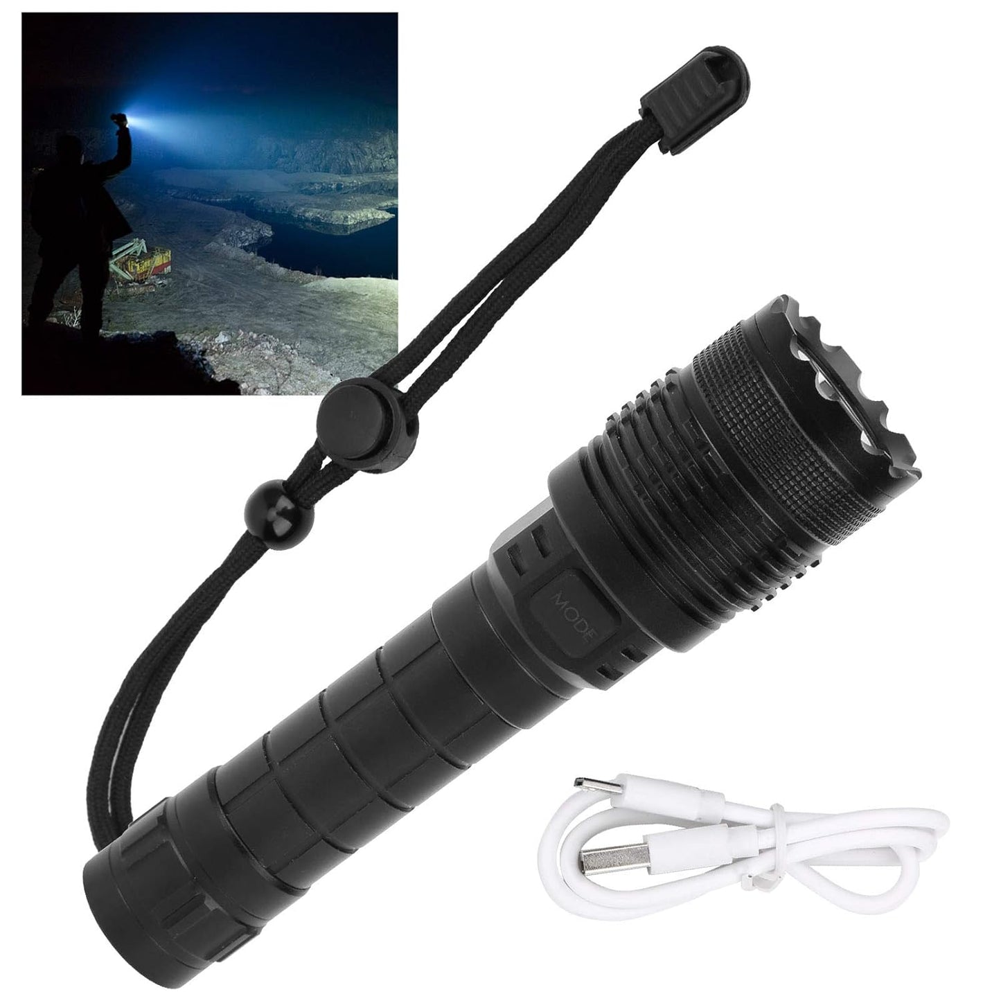 30W Telescopic Focusing LED Flashlight