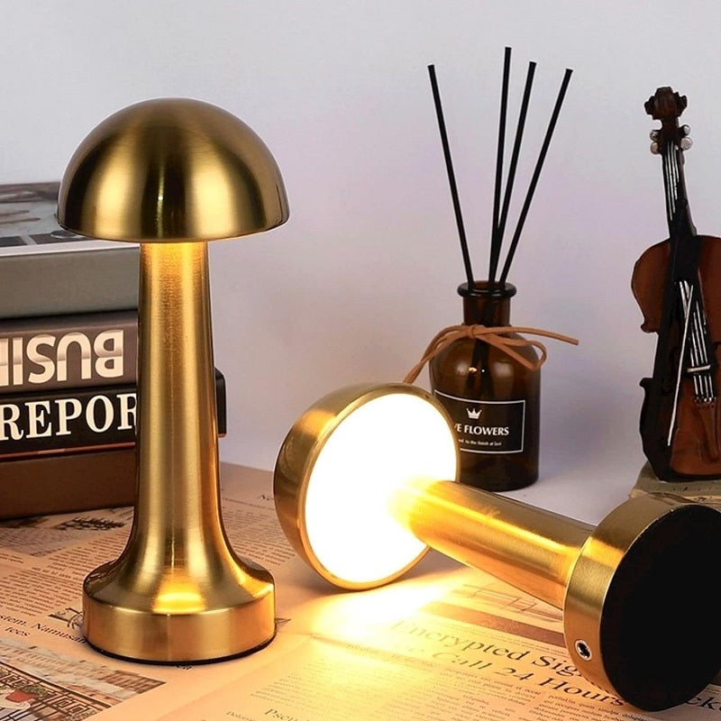 Rechargeable Mushroom Shaped White LED Table Lamp