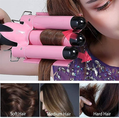 Three Barrels Professional Curling Iron