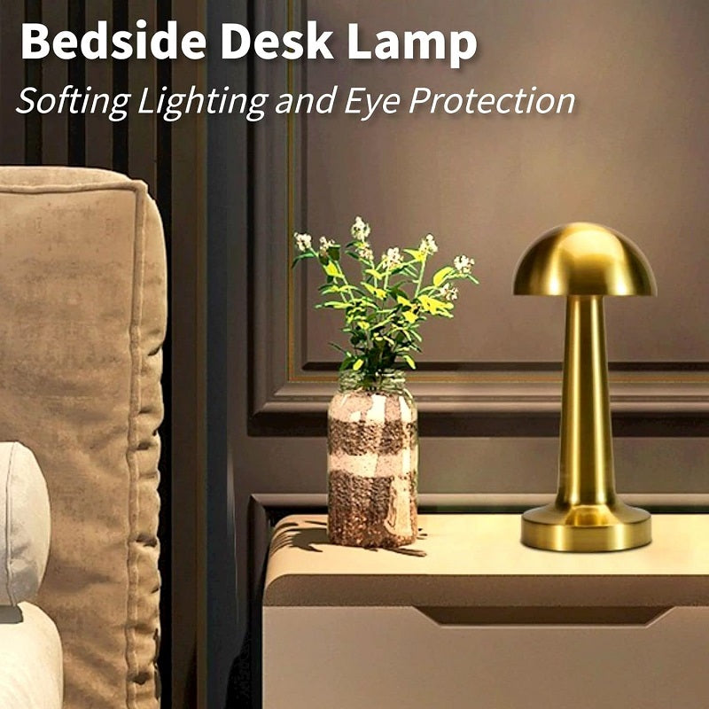 Rechargeable Mushroom Shaped White LED Table Lamp