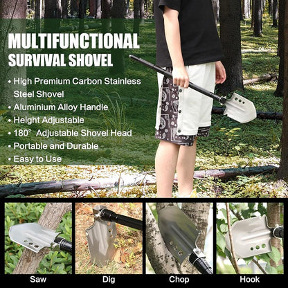 Multifunction Tactical Shovel Folding Camping Survival Emergency Tools