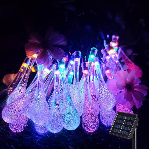 50 Bulbs Solar Powered Water Drop Hanging Light