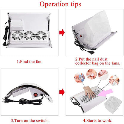 40W Expert Nail Dust Collector With Triple Fans