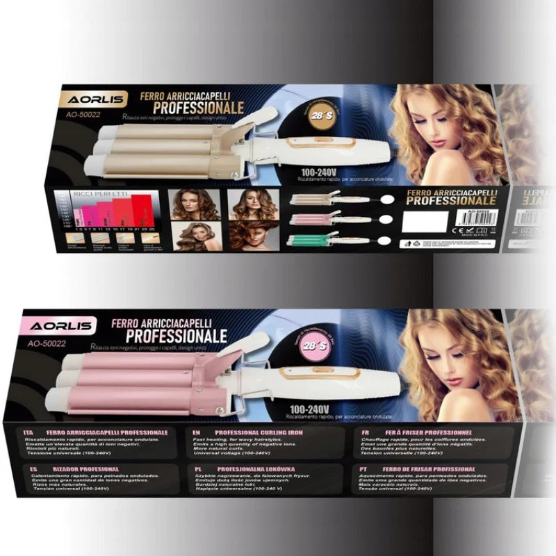 Three Barrels Professional Egg Roll Curling Iron