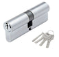 Aluminum Home Safety Cylinder Door Lock With 3 Security Keys - 80mm