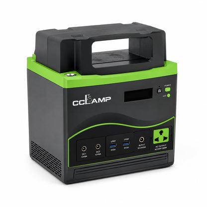 CcLAMP CL-12560AC 100W Portable Power Station with AC Output, USB Ports, DC Output, LED Light & Carry Handle – Rechargeable Backup Power Supply for Load Shedding, Camping & Travel