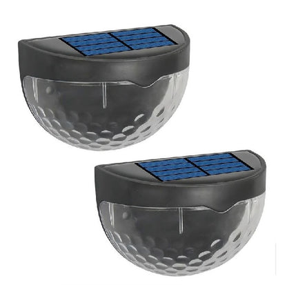 Solar Powered Semi-Circle Wall Lamp Pack Of 2 Warm White