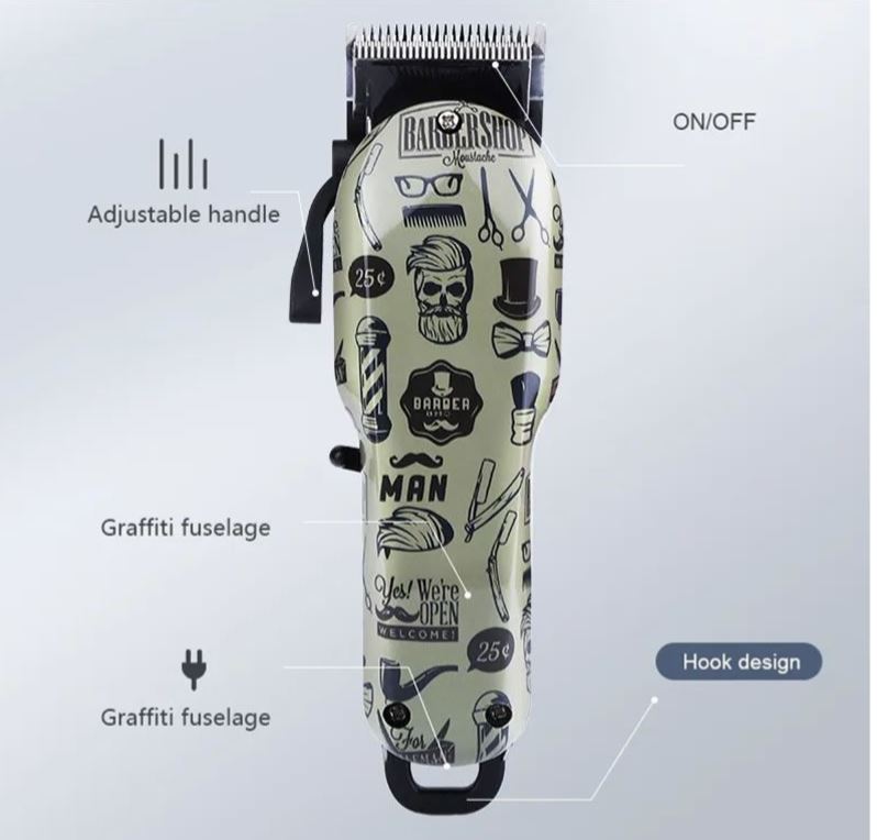 10W Rechargeable Retro Graffiti Hair Trimmer
