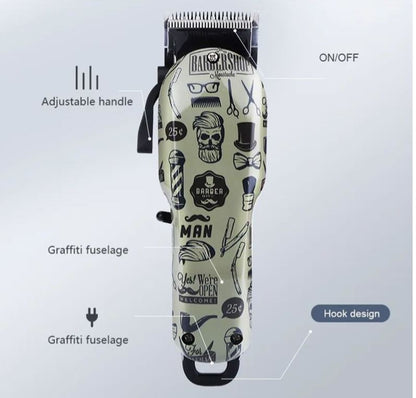 10W Rechargeable Retro Graffiti Hair Trimmer