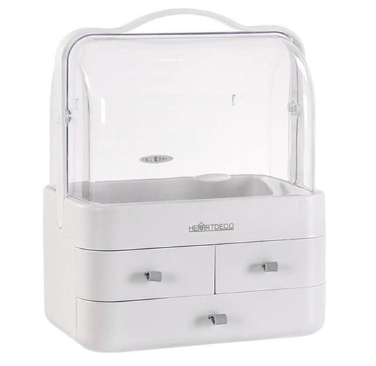 Makeup Cosmetic Storage Box with Lid Cover Portable Organizer