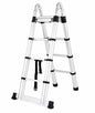 1.9m + 1.9m Aluminium Telescopic A-Frame Ladder Folding Multi-Purpose Extension Ladder with Locking Hinges, Anti-Slip Feet & Compact Storage Design