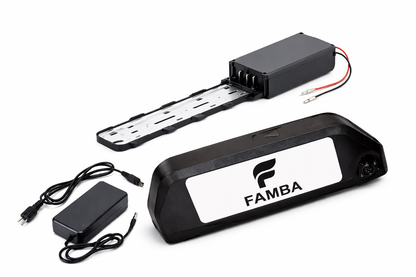 FAMBA 48V 24Ah Lithium-Ion E-Bike Battery – High-Capacity Electric Bike Battery Pack with Charger & Mounting Rail, Compatible with 250W, 500W & 1000W E-Bike Motors