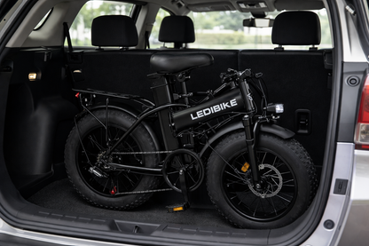 48V 250W 10ah Foldable Fat Tyre Electric Bike – 14” Off-Road E-Bike with Rear Rack & Removable Lithium Battery