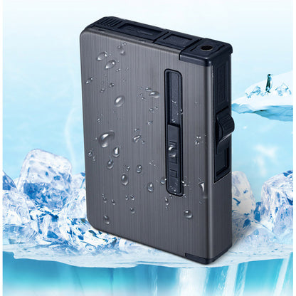 Portable Windproof Metal Cigarette Case Lighter