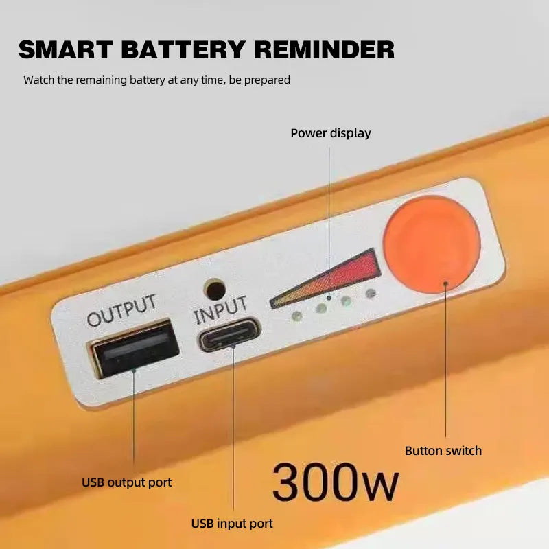 300W Multifunctional Rechargeable Solar Powered Work Light