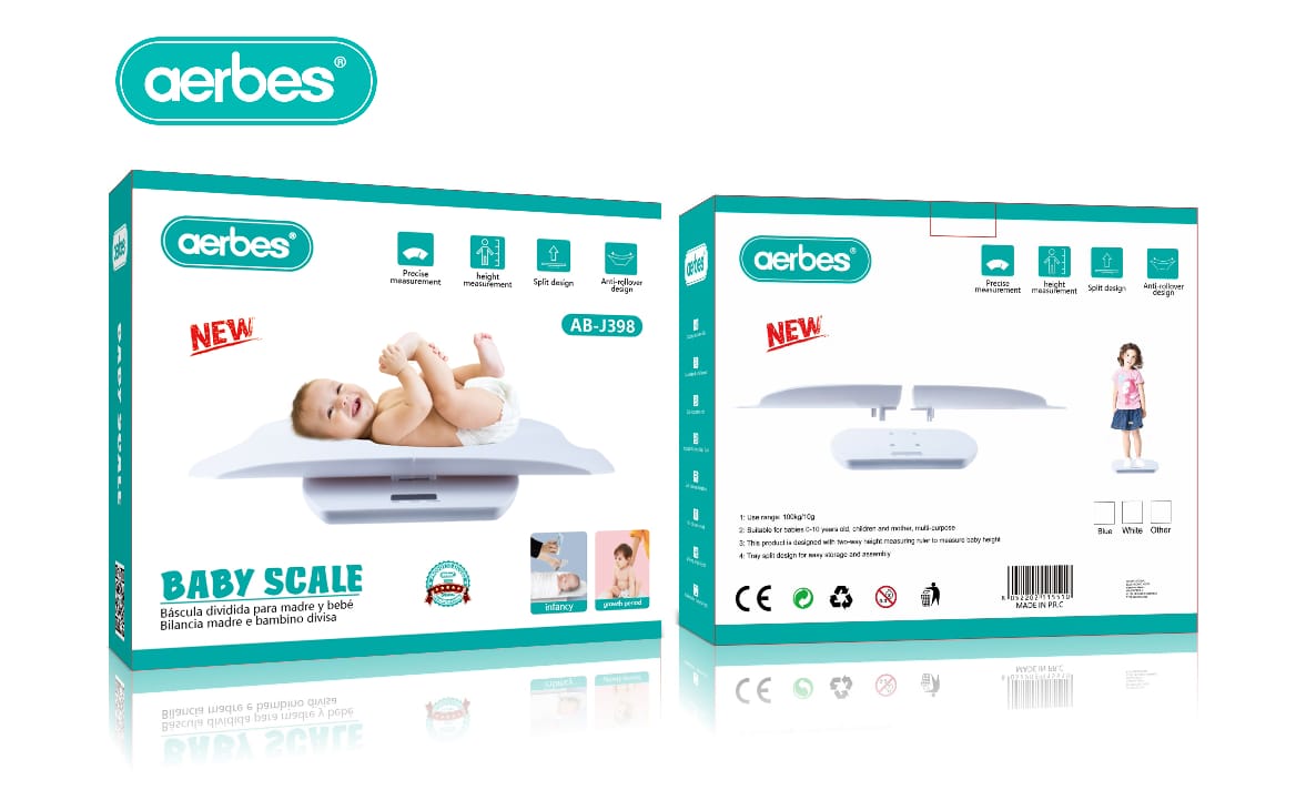 Baby Weight Scale With Height Measurement, Anti Roll Over Design