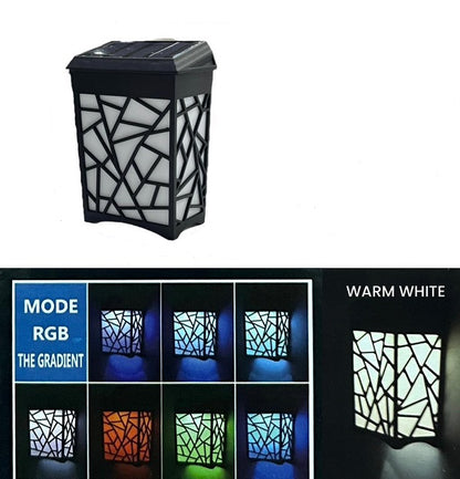 Solar Powered Decorative Wall Lamp RGB And Warm White