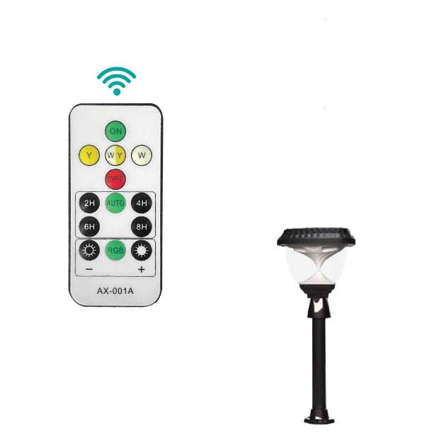 Solar Powered Garden Light RGB + White & Warm White With Remote Control