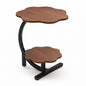 Modern 2-Tier Flower-Shaped Side Table with Black Metal Frame