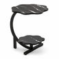 Modern 2-Tier Flower-Shaped Side Table with Black Metal Frame – Sofa, Bedside & Living Room Storage Table (Black)
