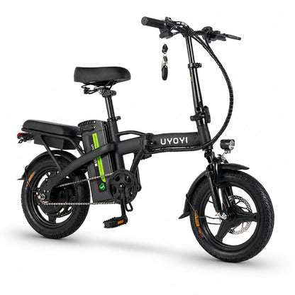 48V 10Ah 14-Inch Folding Electric Bike with Fat Tyres, Dual Seat, Pedal Assist & Disc Brakes – Compact E-Bike
