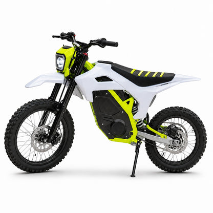 72V 3000W Electric Dirt Bike with 72V 30Ah Lithium Battery, Off-Road Tyres (White & Yellow)