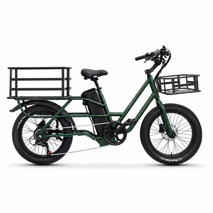 20-Inch Fat Tyre Electric Cargo Delivery Bike with 500W Motor, 48V 13Ah Battery