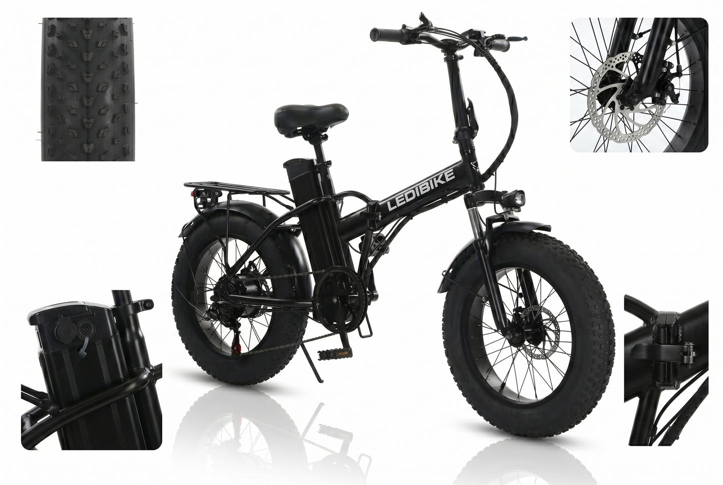 20-Inch Fat Tyre Electric Cargo Delivery Bike with 500W Motor, 48V 13Ah Battery, Front & Rear Cargo Racks – Business E-Bike for Deliveries