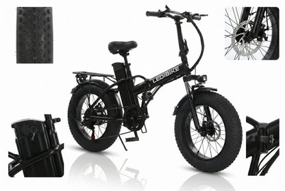 20-Inch Fat Tyre Electric Cargo Delivery Bike with 500W Motor, 48V 13Ah Battery