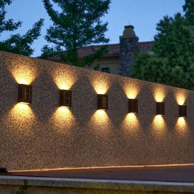 Pack Of 2 Solar Powered Wall Lamp Warm White