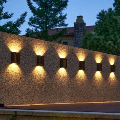 Pack Of 2 Solar Powered Wall Lamp Warm White