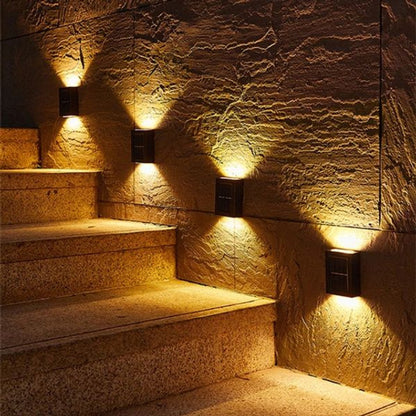Pack Of 2 Solar Powered Wall Lamp Warm White