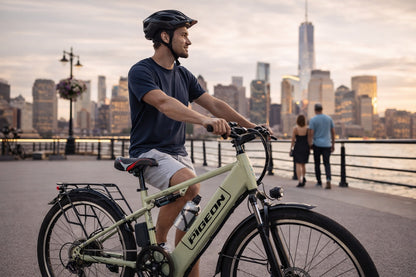 48V 250W Electric Commuter Bike (Lime Green) – 48V 8Ah Lithium Battery, 26” Wheels, Rear Rack & Disc Brakes