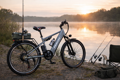 48V 250W Electric Commuter Bike (Blue) – 48V 8Ah Lithium Battery, 26” Wheels, Rear Rack & Disc Brakes