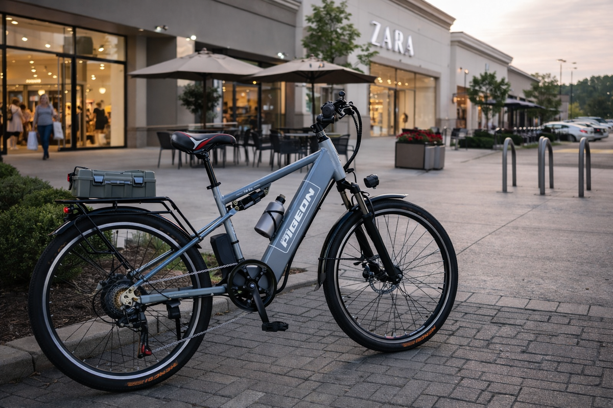 48V 250W Electric Commuter Bike (Blue) – 48V 8Ah Lithium Battery, 26” Wheels, Rear Rack & Disc Brakes