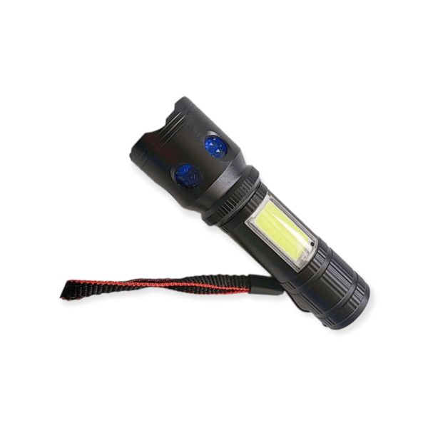Blue Crystal Mini Torch with Zoom Function – USB Rechargeable
