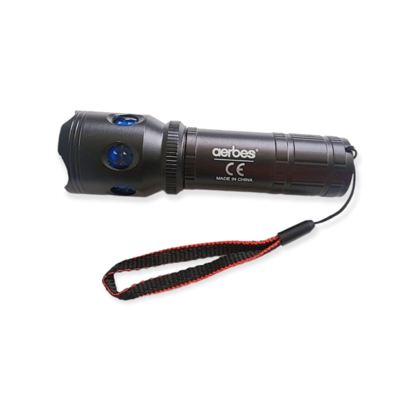 Blue Crystal Mini Torch with Zoom Function – USB Rechargeable