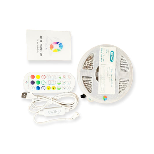 5M USB Ribbon 5050 RGB LED Strip Light With Remote Control