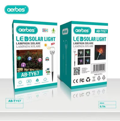 6 PCS Solar Powered Cracked Glass Effect RGB And White